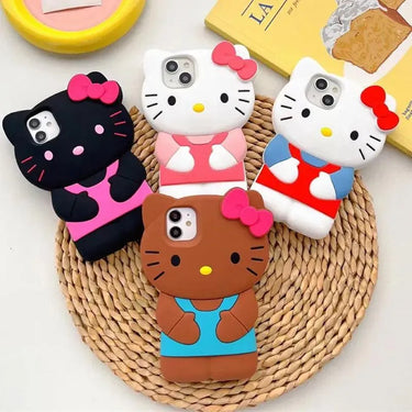 Hello Kitty 3D Stereoscopic Phone Case For IPhone 15 14 13 12 11 Pro Max - TechShopi